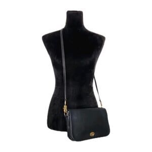 Vtg 70s Coach NYC Made In USA Black Leather Crossbody Bag 196-4734 Read